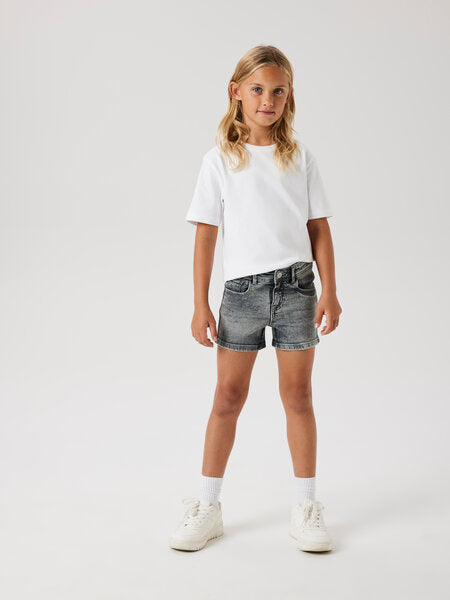Kinder-Shorts SALLI Hellgrau Denim Slim Fit
