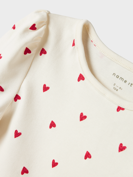 Mini Langarmshirt DHEART Cloud Dancer Slim Fit