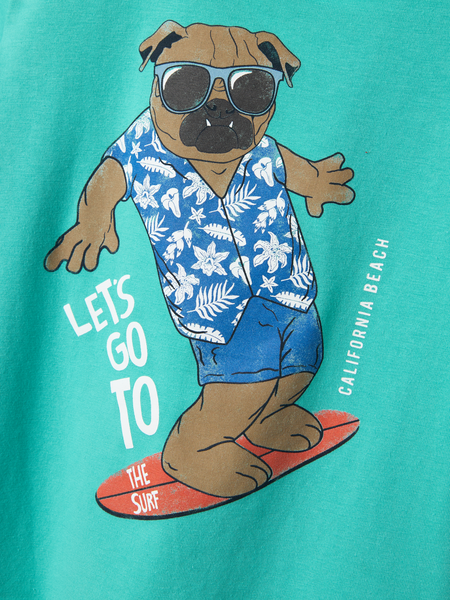 Mini T - shirt FROLLE Turquoise Slim Fit