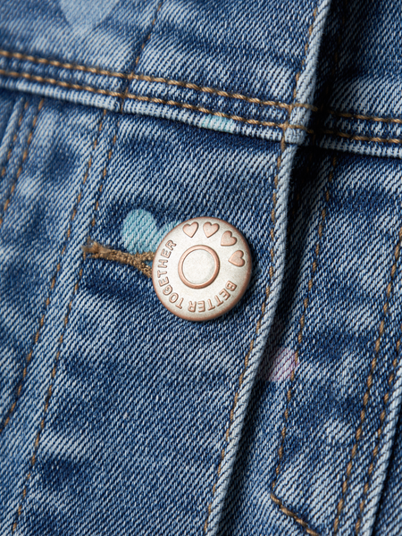 Mini Jeansjacke FALULA Medium Blue Denim HERZ