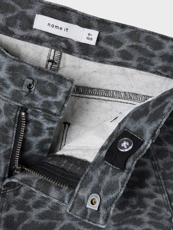 Kinderhose ROSE Night Owl GRAU LEOPARD Weit geschnittene Passform