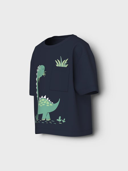 Mini T - shirt VILIAN Navy Blazer Dino Grass Relaxed Fit