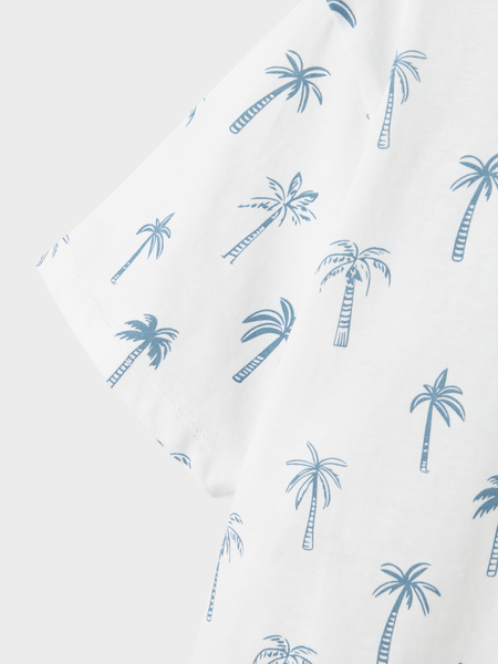 Kinder T-Shirt VALTHER Bright White Palm Trees Regular Fit