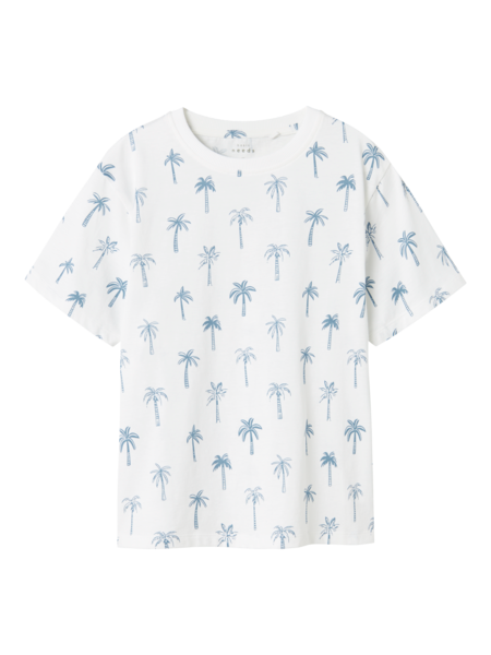 Kinder T-Shirt VALTHER Bright White Palm Trees Regular Fit