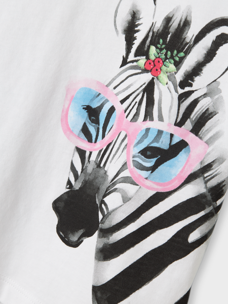 Mini T-Shirt VOTEA Bright White Zebra Regular Fit