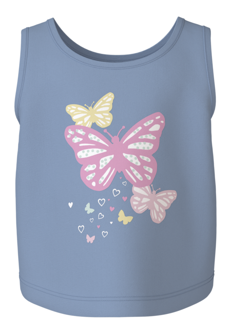 Mini tanktop VIGEA Chambray Blue Butterflies Regular Fit