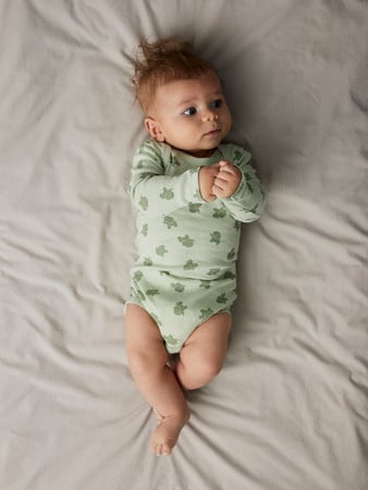 Baby romper 3P LS SEA FOAM ELEPHANT Sea Foam