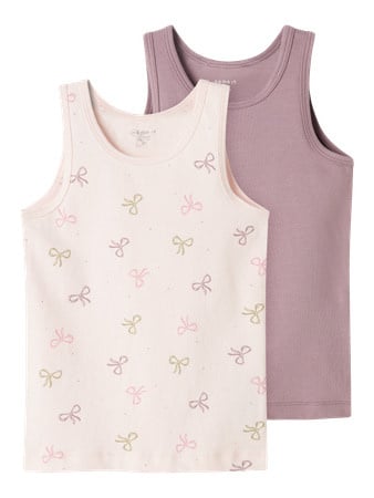 Mini ondergoed TANK TOP 2P BARELY PINK BOW Barely Pink