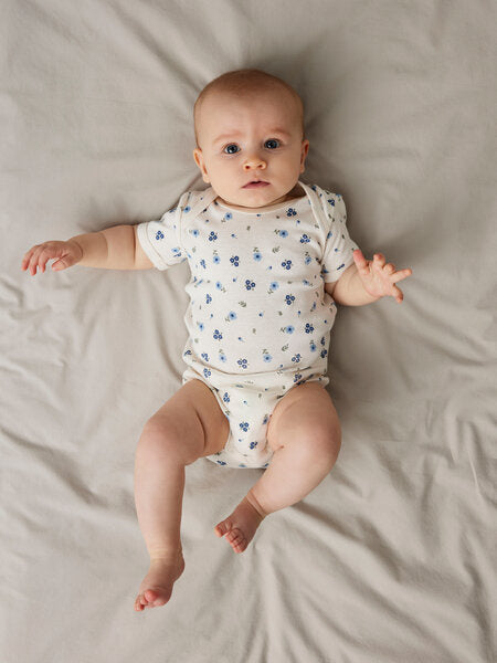 Baby-Strampler BODY 3P SS JET STREAM FLOWER Jet Stream