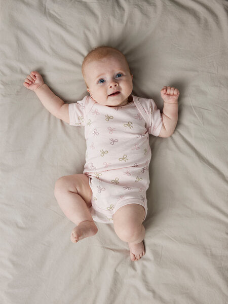 Baby romper BODY 3P SS BARELY PINK BOW Barely Pink