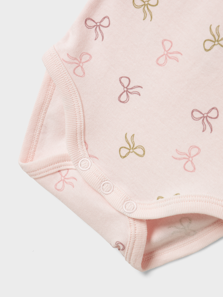 Baby romper BODY 3P SS BARELY PINK BOW Barely Pink