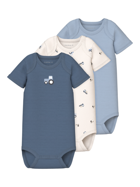Baby-Strampler BODY 3P SS JET STREAM TRAKTOR Jet Stream