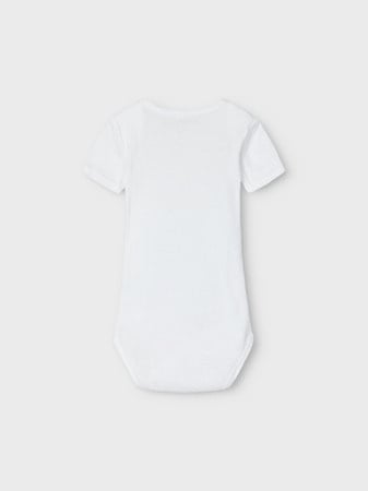 Baby-Strampler 3P SS EINZELFARBIG WEISS Bright White