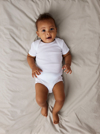 Baby-Strampler 3P SS EINZELFARBIG WEISS Bright White