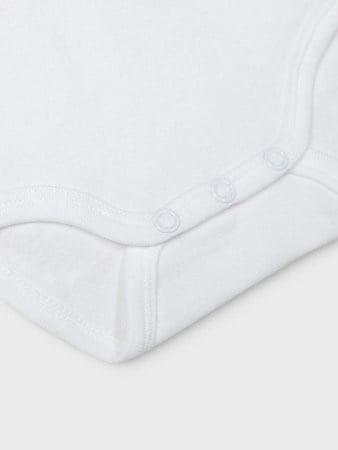 Baby-Strampler 3P SS EINZELFARBIG WEISS Bright White