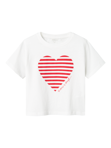 Mini T-Shirt FESKO Bright White Chinese Red Regular Fit
