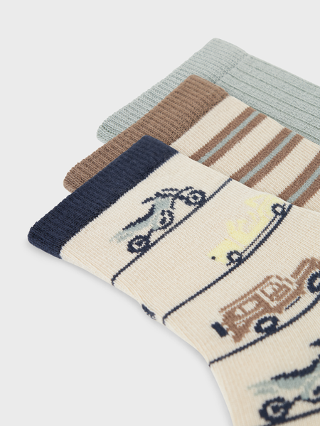 Mini sokken HUBERTS 3P Peyote Slate Gray/Walnut