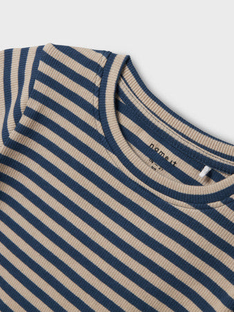 Mini Langarmshirt RANDY Dunkel Denim Slim Fit