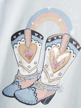 Mini T - shirt KITTY Turquoise Regular Fit