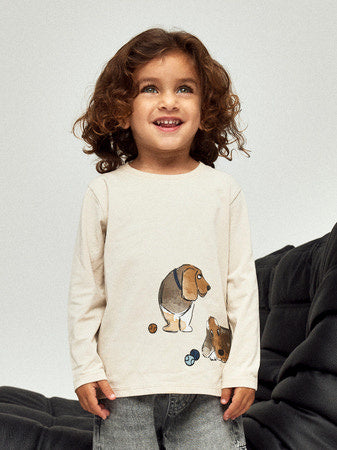 Mini Langarmshirt KNUD Weiß Regular Fit