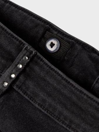 Kids spijkerbroek ROSE WIDE RHINESTONE Black Wide Leg Fit