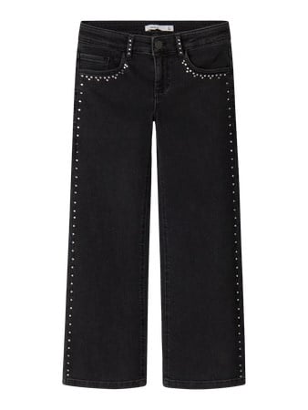 Kids spijkerbroek ROSE WIDE RHINESTONE Black Wide Leg Fit