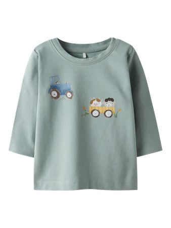 Baby Langarmshirt LANG Grün Regular Fit