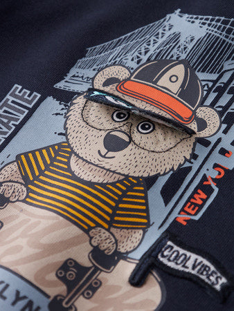 Mini Pullover LEN Blau Regular Fit