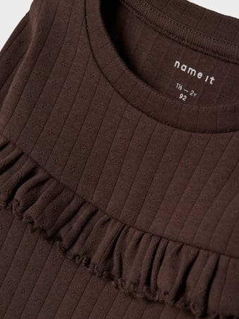 Mini longsleeve LALLA Brown Slim Fit