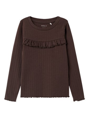 Mini longsleeve LALLA Brown Slim Fit