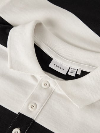 Kinder Polo NUTIVA Cloud Dancer Schwarz Relaxed Fit