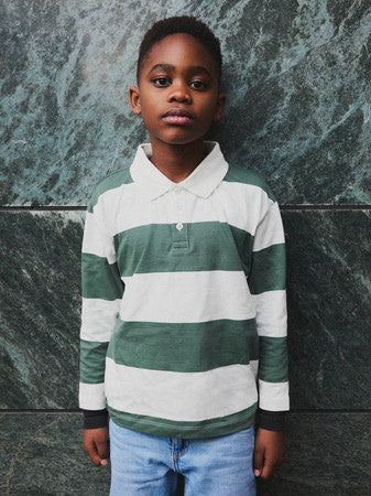 Kids polo NUTIVA Cloud Dancer Garden Topiary Relaxed Fit