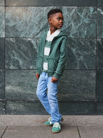 Kids polo NUTIVA Cloud Dancer Garden Topiary Relaxed Fit