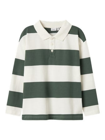Kids polo NUTIVA Cloud Dancer Garden Topiary Relaxed Fit