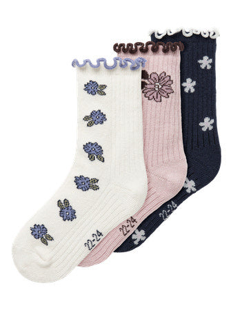 Mini Socken OALIA 3P Navy Blazer Burnished Lilac + Cloud Dancer