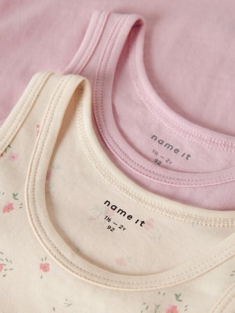 Mini ondergoed TANK TOP 2P FLOWER Turtledove w/ Pale Lilac