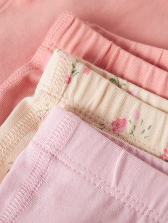 Mini boxer TIGHTS 3P FLOWER Turtledove w/ Pale Lilac + Mellow Rose