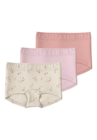 Mini boxer TIGHTS 3P FLOWER Turtledove w/ Pale Lilac + Mellow Rose