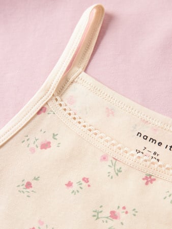 Kids ondergoed STRAP TOP 2P FLOWER Turtledove w/ Pale Lilac