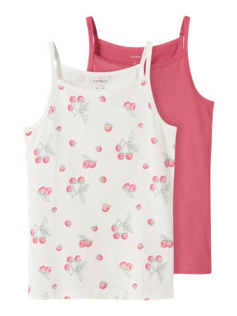 Kids ondergoed STRAP TOP 2P RASPBERRY Cloud Dancer w/ Rapture Rose