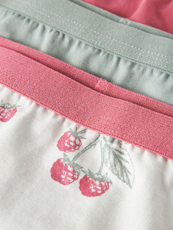 Kids boxer HIPSTER 3P RASPBERRY Cloud Dancer w/ Rapture Rose + Jadeite