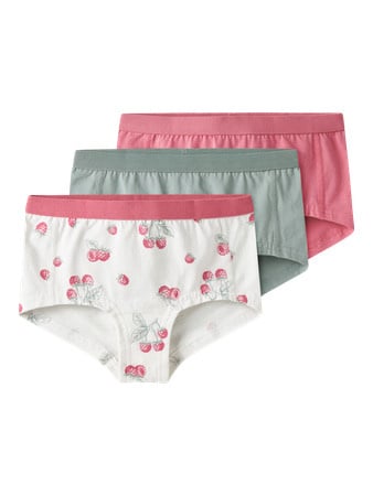 Kids boxer HIPSTER 3P RASPBERRY Cloud Dancer w/ Rapture Rose + Jadeite