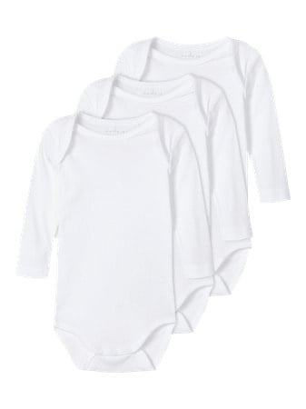 Baby romper 3P LS Bright White