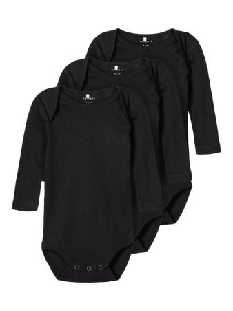 Baby romper 3P LS Black