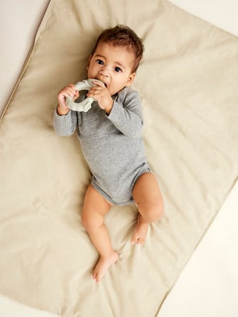 Baby romper 3P LS Dark Sapphire w/ Grey Melange + Bright White