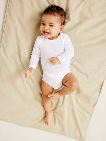 Baby romper 3P LS Dark Sapphire w/ Grey Melange + Bright White