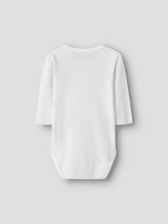 Baby romper 2P LS WRAP SOLID Pure Cashmere w/ Bright White