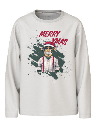 Kids longsleeve VOSMAS Cloud Dancer Monkey Regular Fit