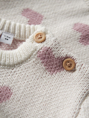 Baby trui OANA Cloud Dancer KEEPSAKE LILAC HEART Regular Fit