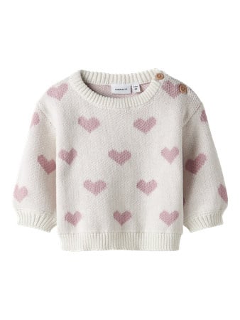 Baby trui OANA Cloud Dancer KEEPSAKE LILAC HEART Regular Fit